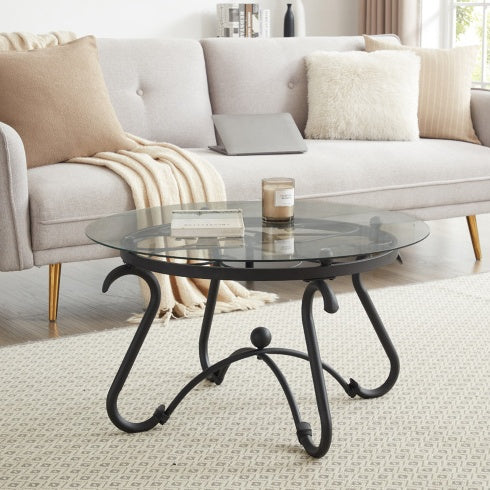 Geeignet für das Wohnzimmer: 2-teiliges Couchtisch-Set mit gehärteter Glasoberfläche