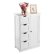 White Bathroom Storage Cabinet Four-Drawer Design