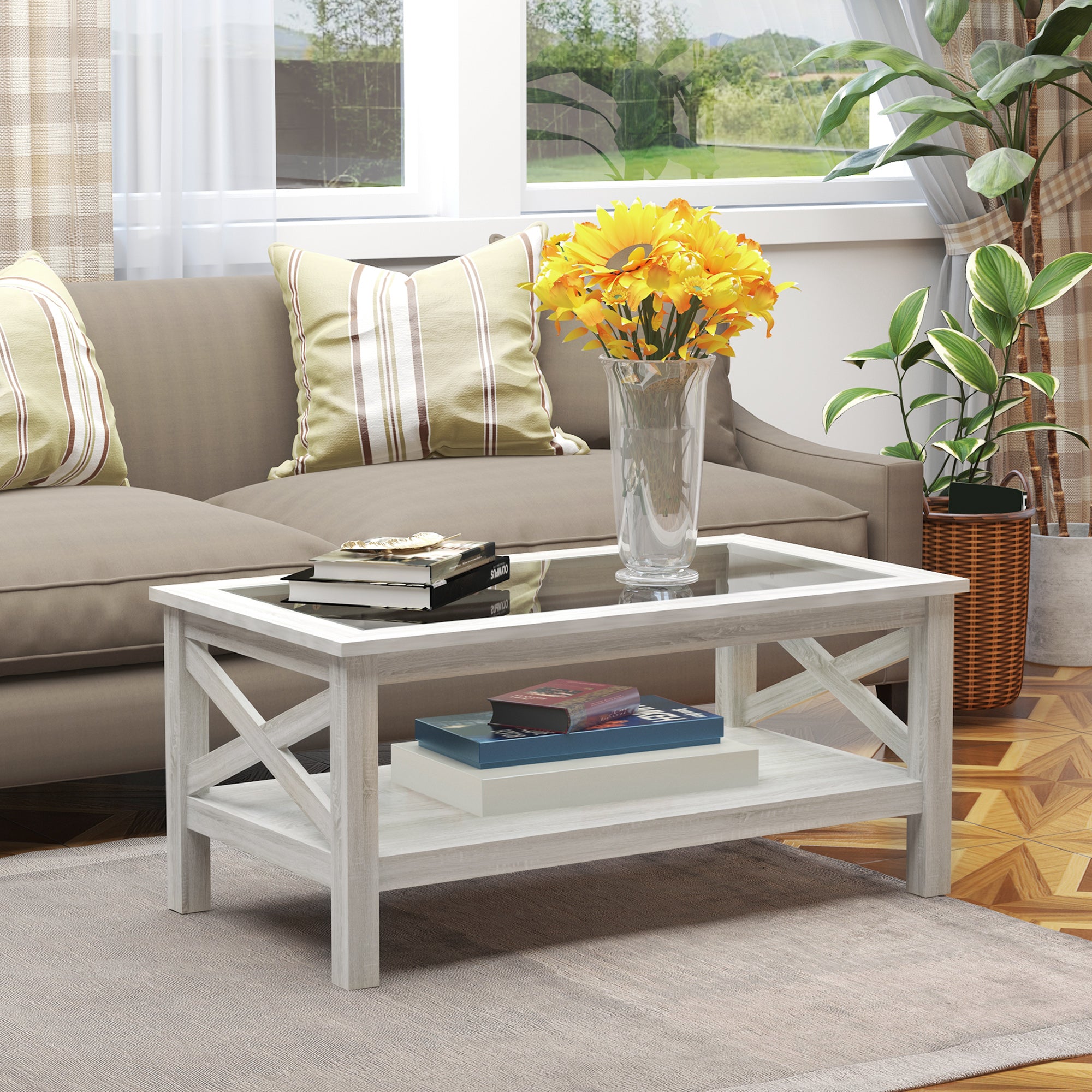 Glass Top Coffee Table