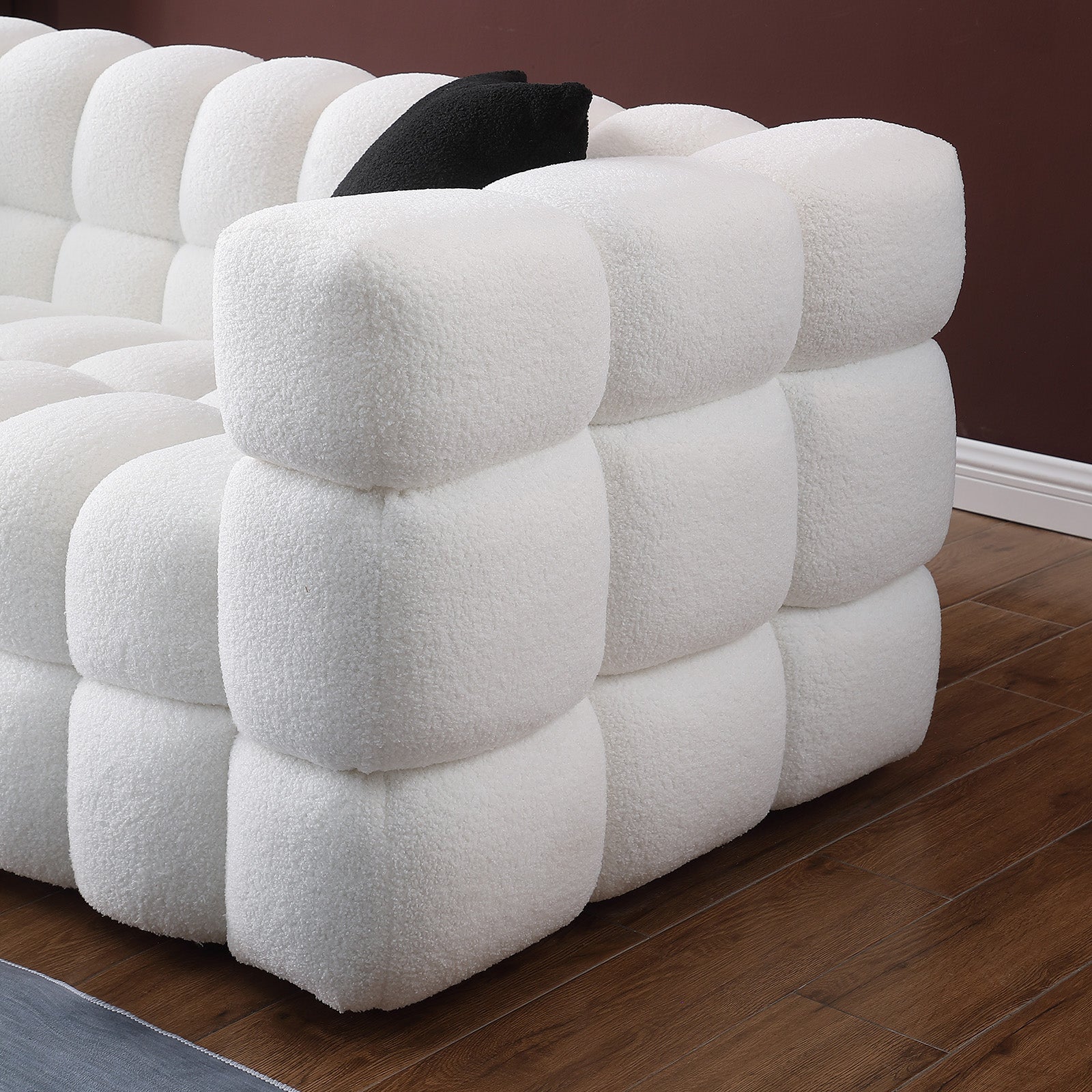 White Boucle 2-Seater Sofa