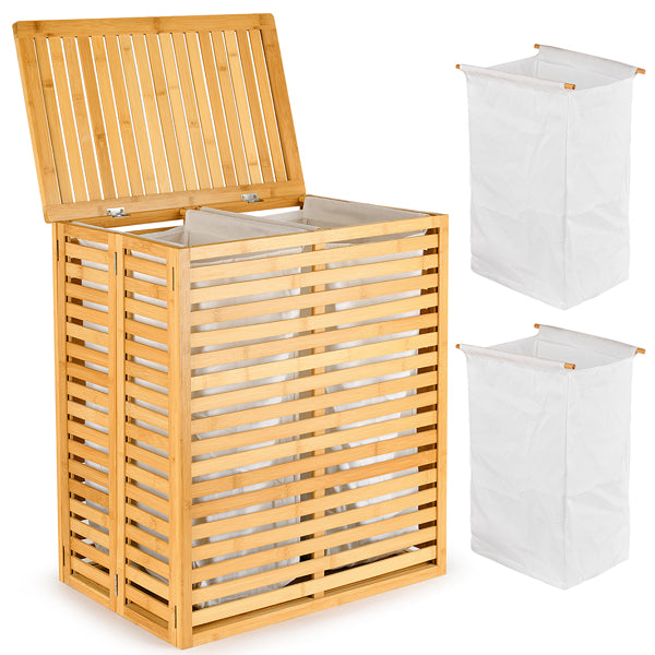 Bamboo Foldable Laundry Basket