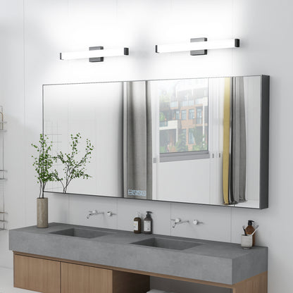 Badezimmer-Spiegelbeleuchtung Schwarz - 25 Zoll moderne Badezimmer-Spiegelbeleuchtung - 14W LED Badezimmerbeleuchtung über dem Spiegel Kühles Weißes Licht 6000K