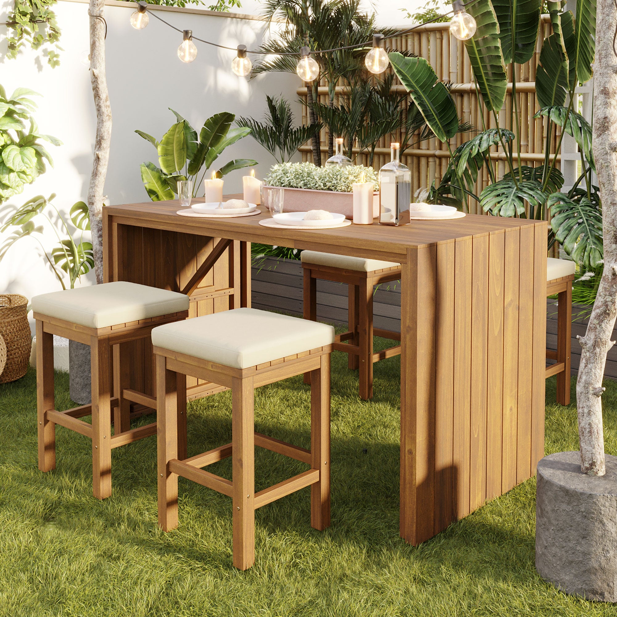 Acacia Wood Bar Set