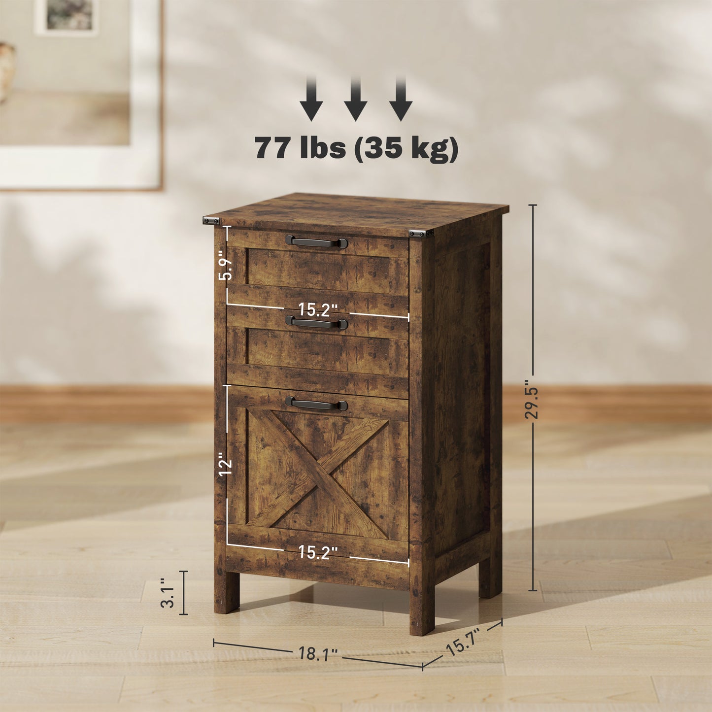 Vertikaler Aktenschrank mit 3 Schubladen