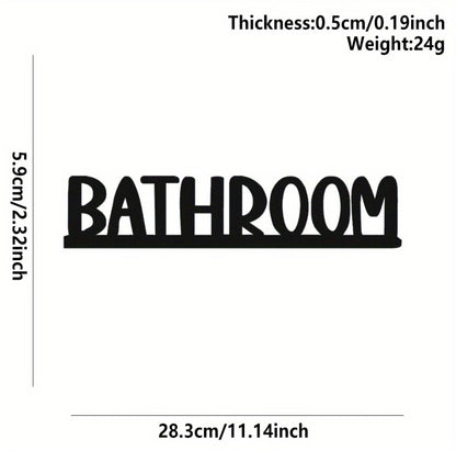 Schlankes Metall-Wandzeichen für das Badezimmer - Stilvolles Grafik-Kunstwerk-Meisterstück für die Raumdekoration
