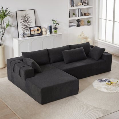 Moderne Chenille-Polster-Sofagarnitur, Modulares 108 L-förmiges Sofaset für das Wohnzimmer mit 6 Kissen, Freie Kombination-Sofagarnitur für Wohnzimmer, Schlafzimmer
