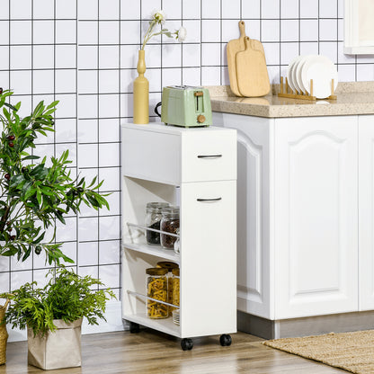 6,25" x 20,5" x 28,25" rollbarer schmales Badezimmerschrank für seitliche Aufbewahrung