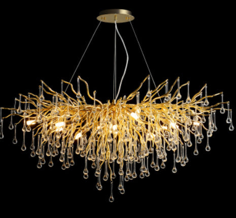 Postmoderne Leichtluxus-Kronleuchter Wassertropfen-Kristalllampe Atmosphäre