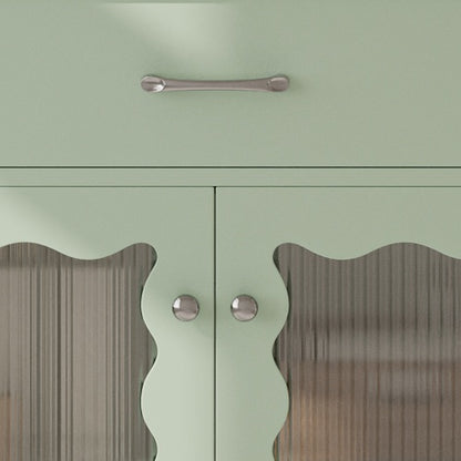 31-Zoll-Badwaschtisch mit gehärtetem Glas, moderner Badezimmerschrank mit Beinen aus Gummibaumholz und Schiebetüren mit Weichschließfunktion, Grün