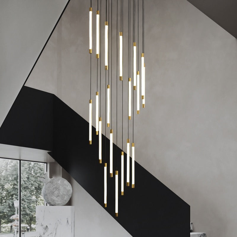 Vollkupfer Duplex Treppenlange Kronleuchter