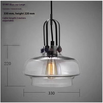 Retro Industrial Style Lighting Bar Glass Chandelier