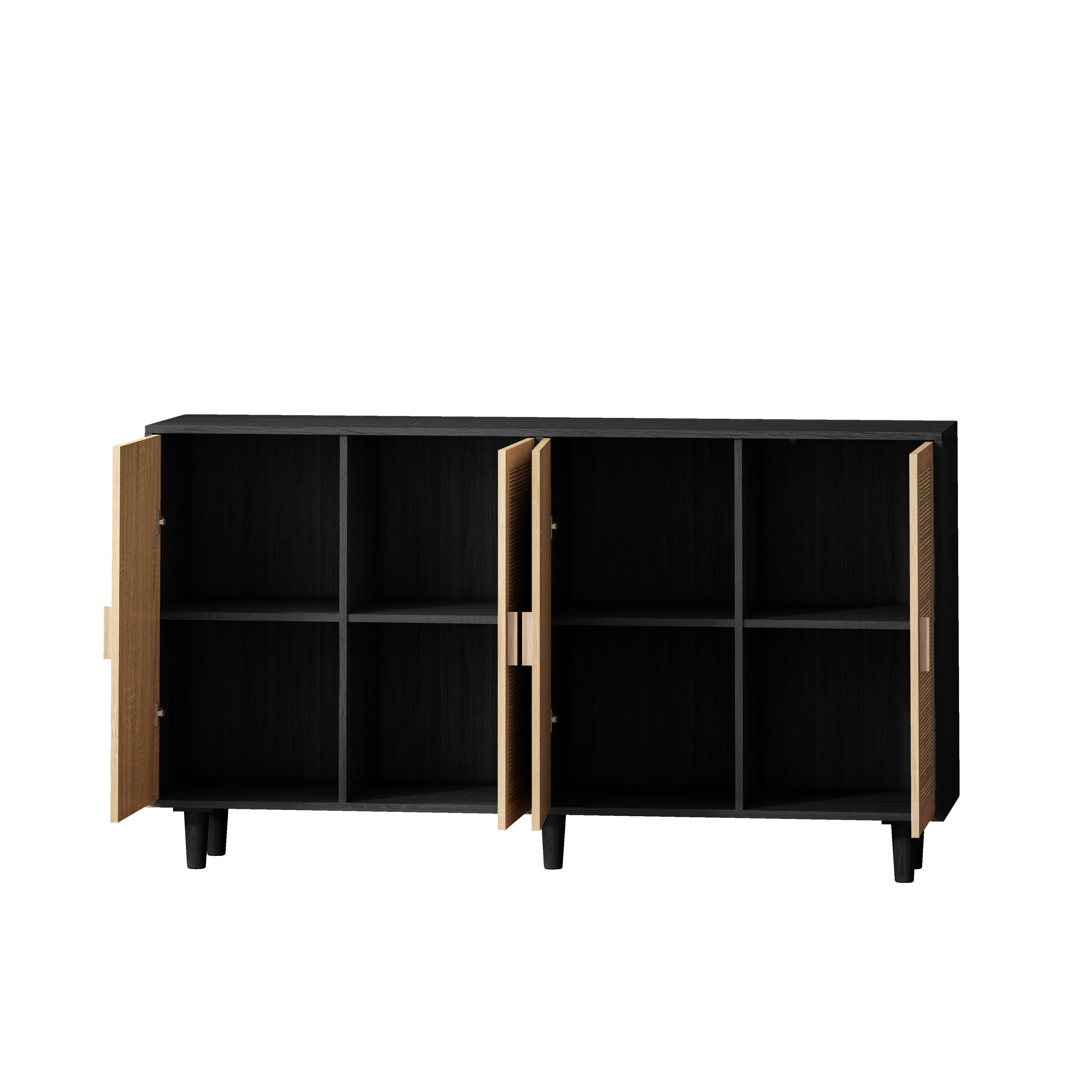 Rattan Four-Door Cabinet