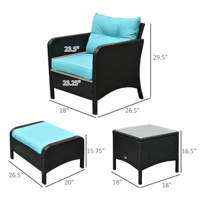 5-teiliges Lounge-Sessel-Set für Außenbereich und Terrasse mit 2 gepolsterten Sesseln