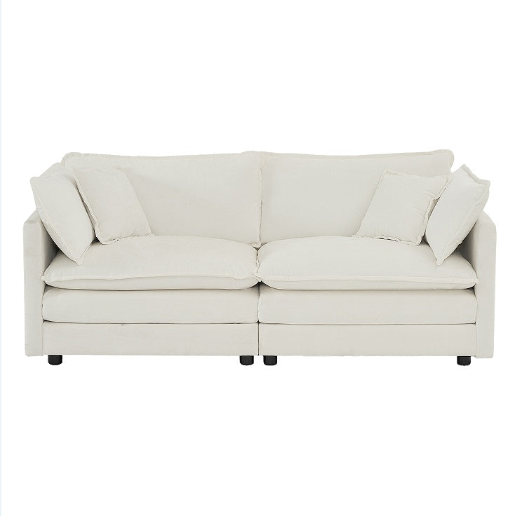 Moderne Stoff-Doppelsofa mit 4 Kissen