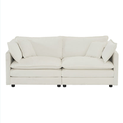 Moderne Stoff-Doppelsofa mit 4 Kissen