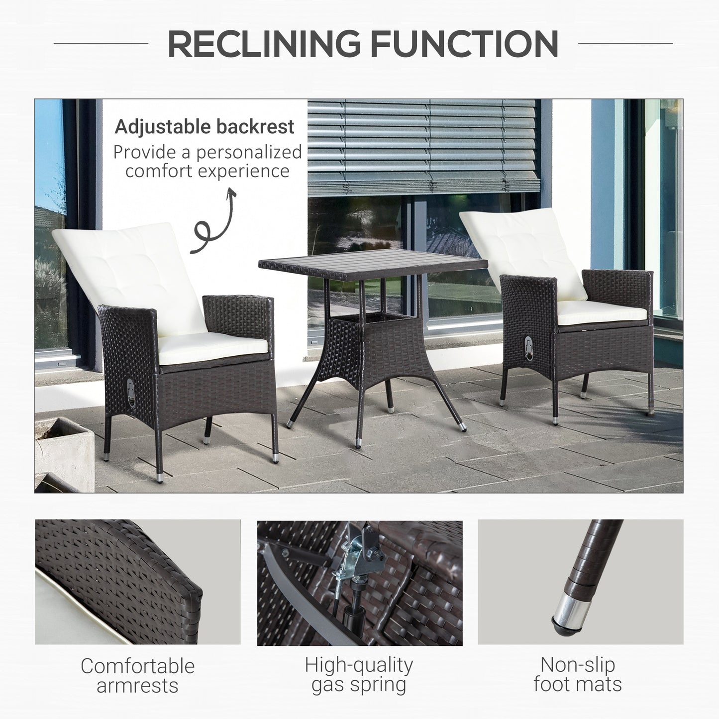 3-teiliges Patio-Bistro-Set