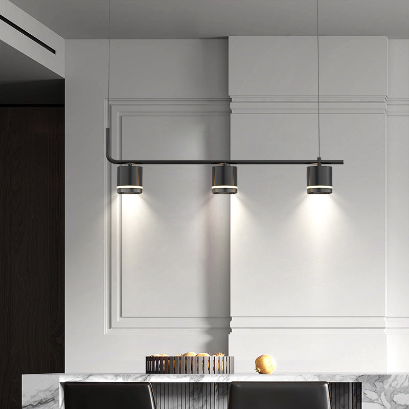 Black Modern Chandelier 5-Head Stepless Dimming