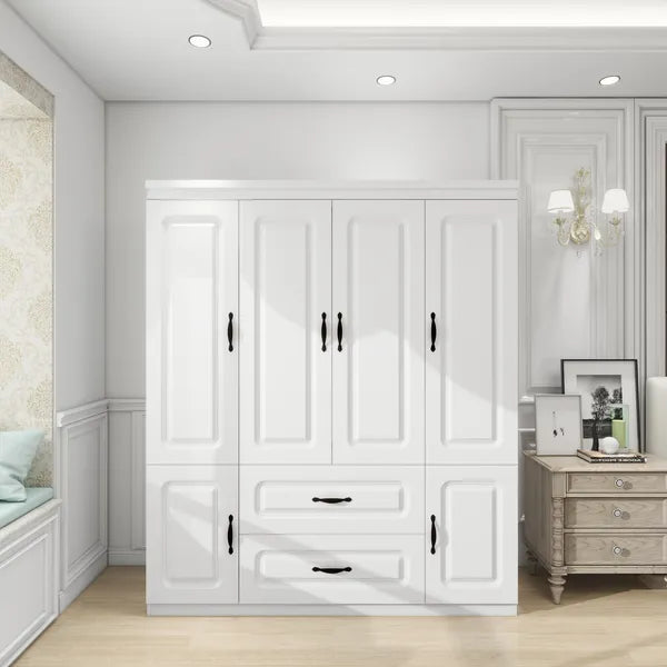 Wood Wardrobe Closet Spacious Storage Bedroom