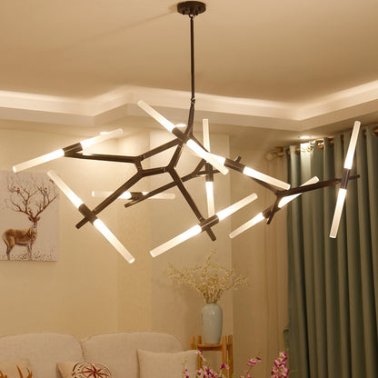 Moderne unregelmäßige Wohnzimmer Minimalistisches Esszimmer Kronleuchter