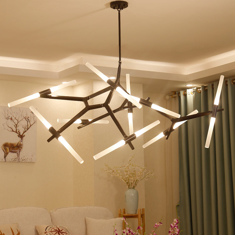 Moderne unregelmäßige Wohnzimmer Minimalistisches Esszimmer Kronleuchter