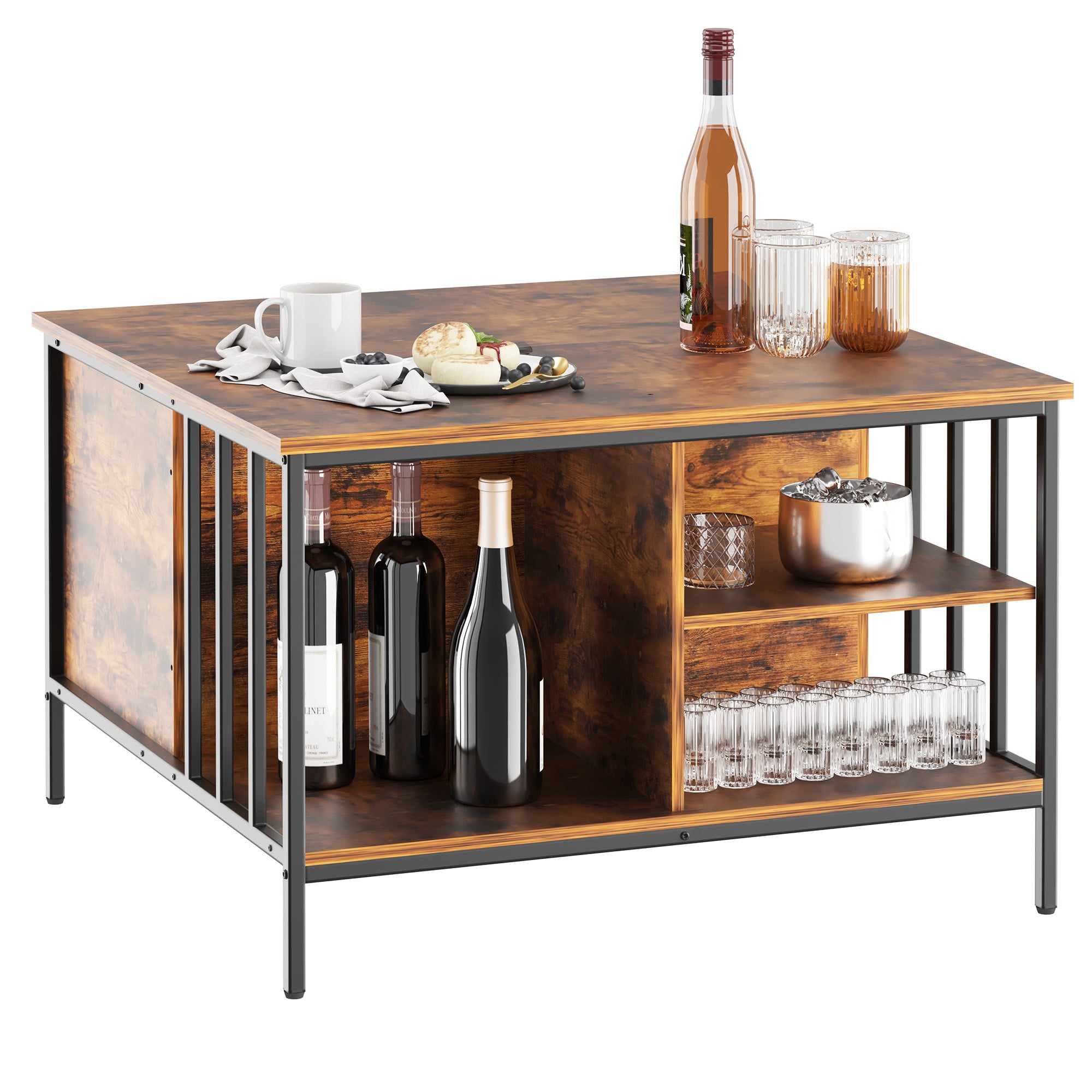 Natural Wood Lift-Top Table