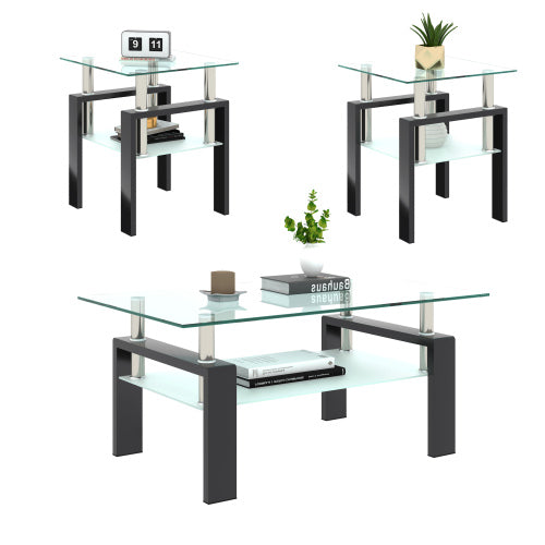 Transparent Glass Square Tables
