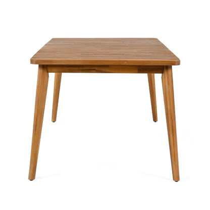 Akazienholz-Esstisch für 6 Personen, Outdoor-Tisch, Bauernhaus-Möbel für Terrasse, Garten, Hinterhof, Teak 180 LBS Tragfähigkeit 63L