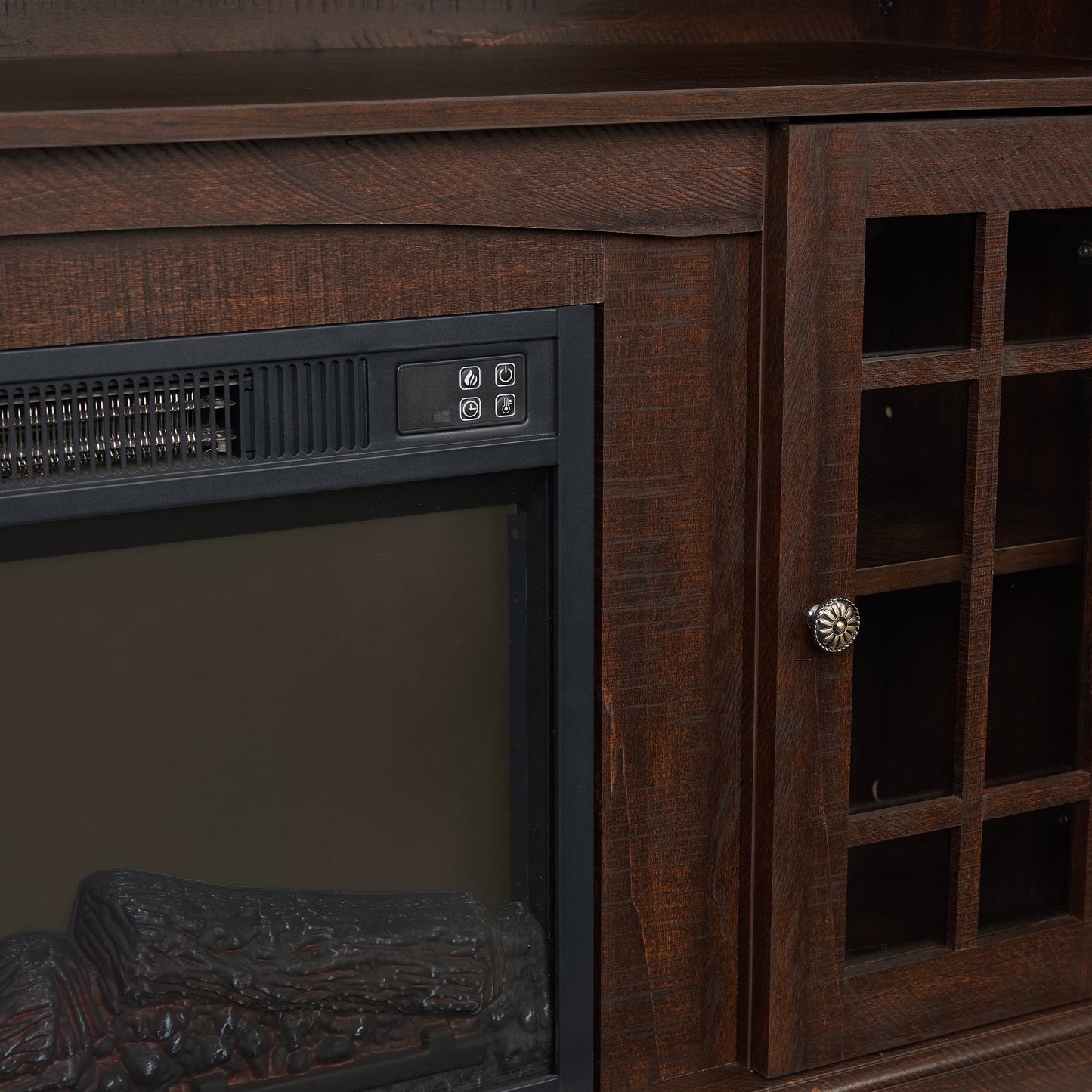 Classic TV Media Stand Modern Entertainment Console For TV Up To 65 With Open And Closed Storage Space, Espresso, 58.25Wx15.75Dx32H