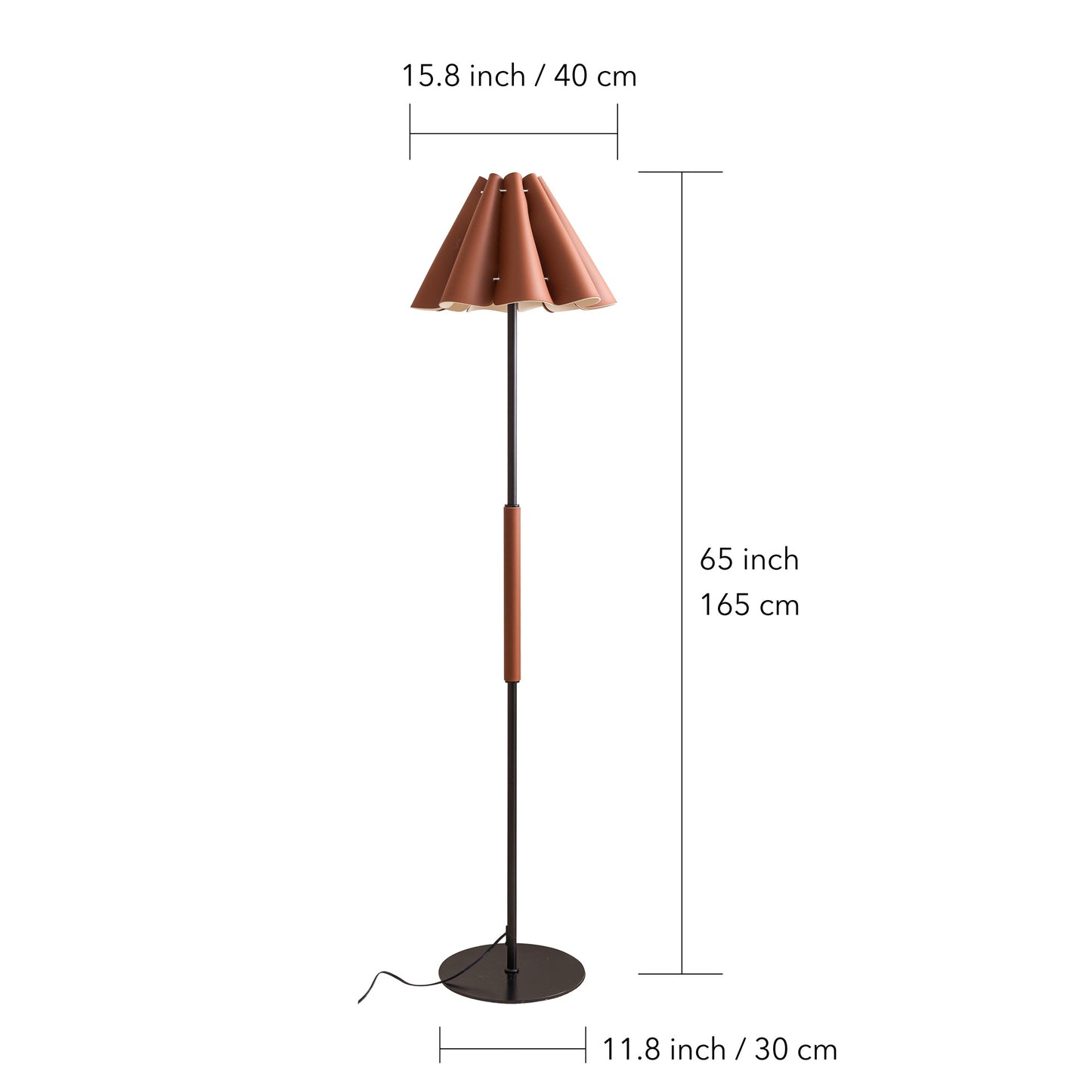 Stehlampe mit Lederlampenschirm, ideal für Wohnzimmer, Schlafzimmer, Büros