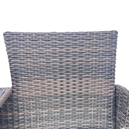 Wicker Patio-Gesprächsmöbel-Set, Outdoor-Möbel-Set mit abnehmbaren Polstern & Tisch, Temp