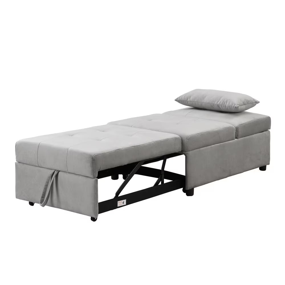 Gray Folding Ottoman Bed