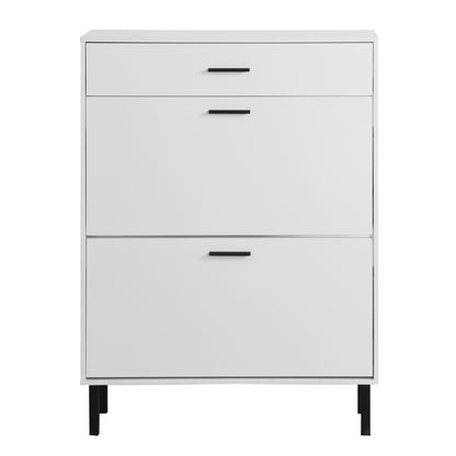 Modern Shoe Cabinet With Drawers & Metal Legs, Freestanding Storage Organizer