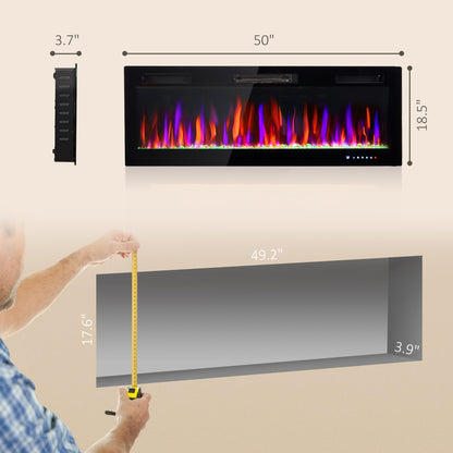 50" Elektro-Kamin Einbaubare und Wandmontage