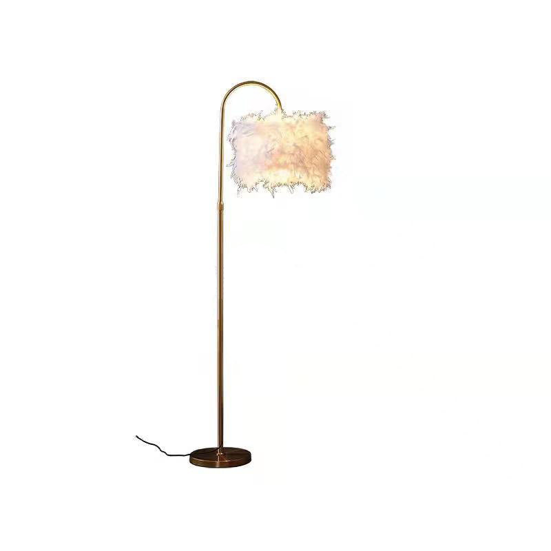 LED-Weiße Feder-Gold Dekorative Gebogene Stehlampe