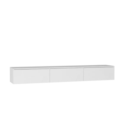 Wandmontiertes Schwebendes TV-Board mit 16-farbigen LEDs, Modernes TV-Board, Schwebendes TV-Schränkchen als Medienzentrum für 55-60-65-Zoll-Fernseher, Weiß