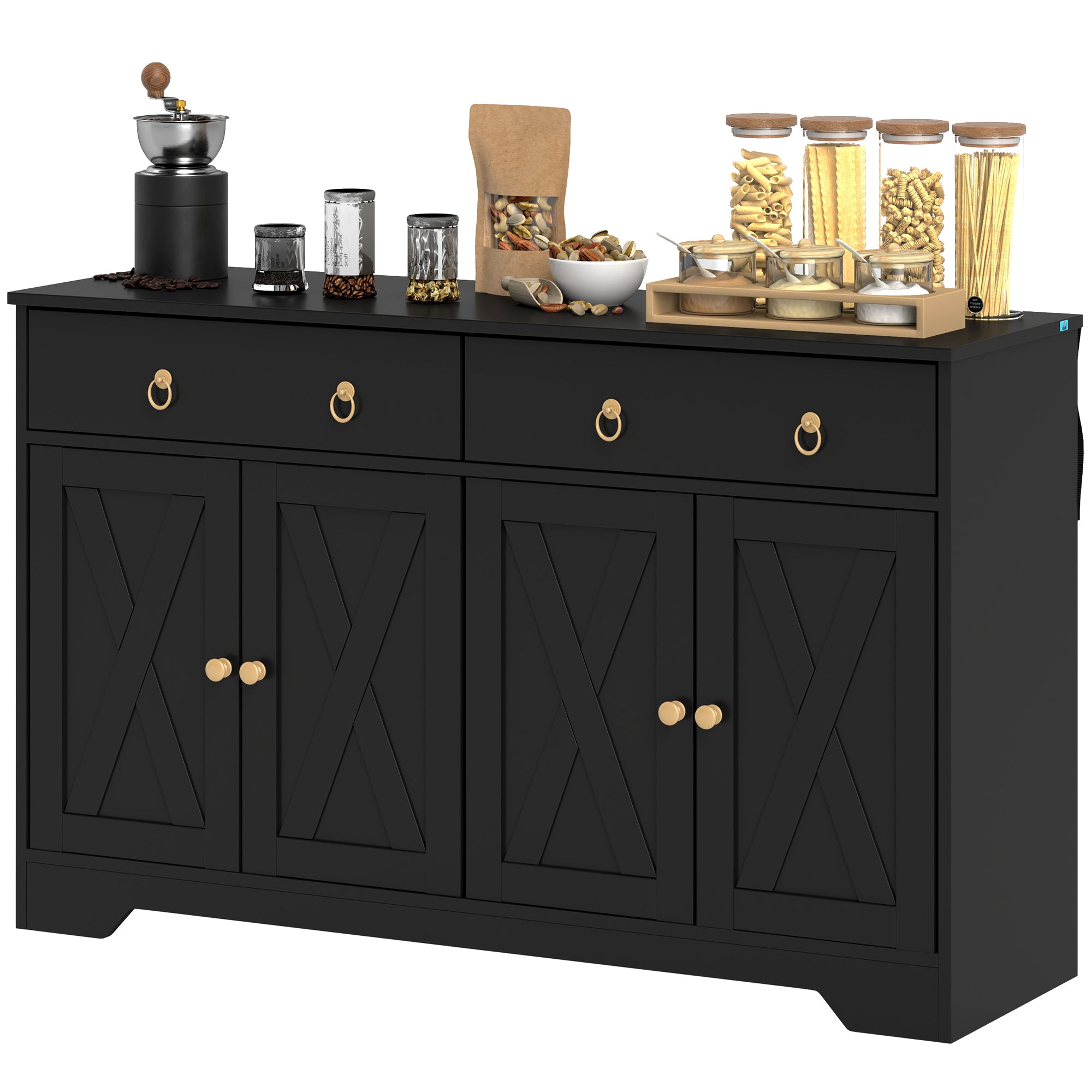 Black Farmhouse Buffet Cabinet