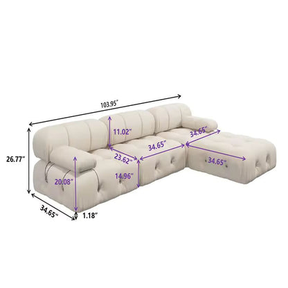 Nordisches modernes Apartment-Möbel-Stoff-Schnallen-Design-Sofa Wohnzimmer-Couch Leicht luxuriöses Schwammsofa für Verschluss-Design