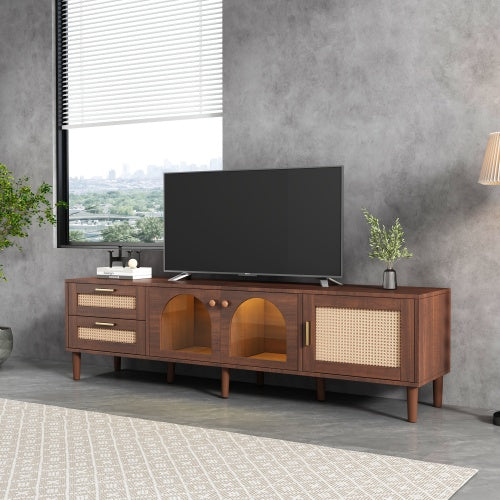 Rattan LED TV Console