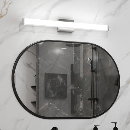 Badezimmer-Spiegelablageleuchte gebürstetes Nickel quadratisch LED 33 Zoll 18 W 6000 K kühles Weißes Licht Wandleuchte über dem Spiegel