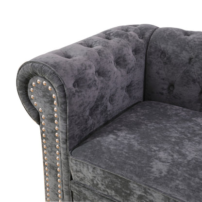 Schwarzes Flanell 2-teiliges Sofa-Set für das Wohnzimmer