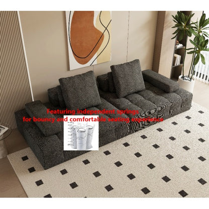 Sofa-Couch für das Wohnzimmer, modernes Zweiersofa mit extra tiefen Sitzflächen, bequemen Armlehnen, Sofas für Wohnzimmer, Apartment-Lounge, einfache Montage, Grau