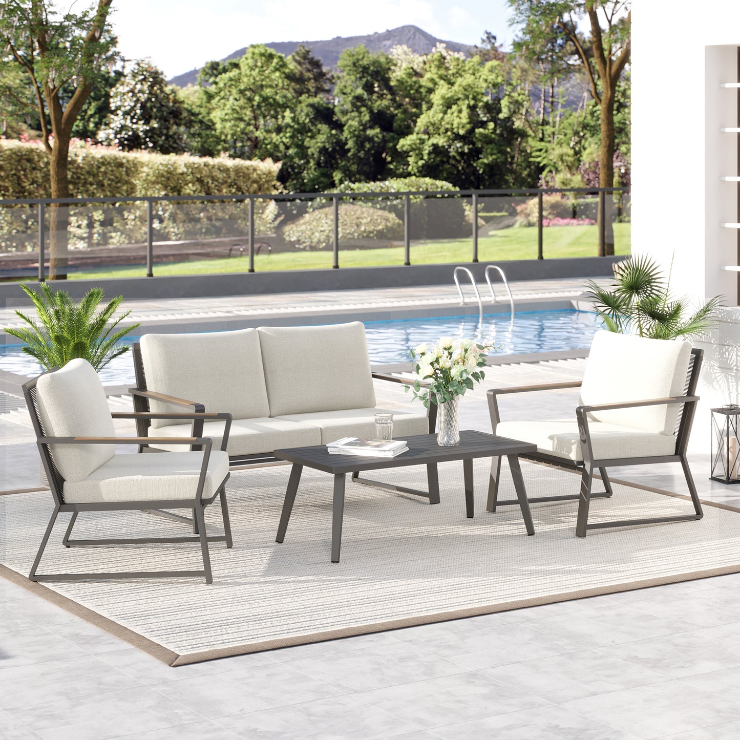 4-teiliges Terrassenmöbel-Set