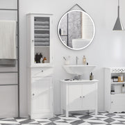 White Slim Storage Cabinet