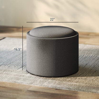Round Storage Ottoman Coffee Table with Flip Top Tray