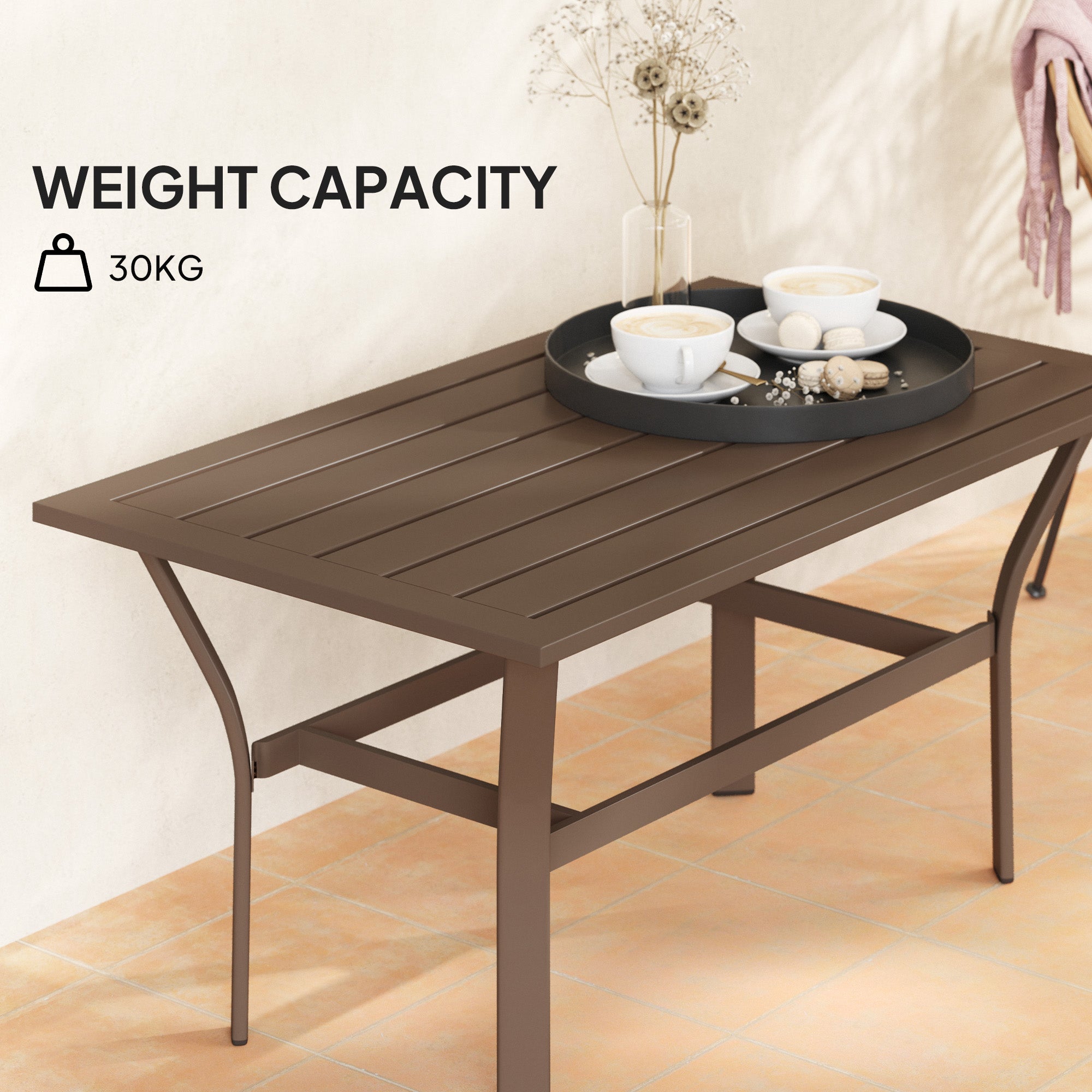 Brown Metal Patio Table