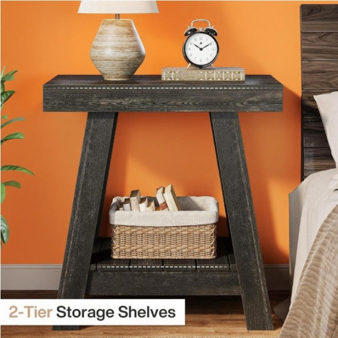 Grey Farmhouse End Table