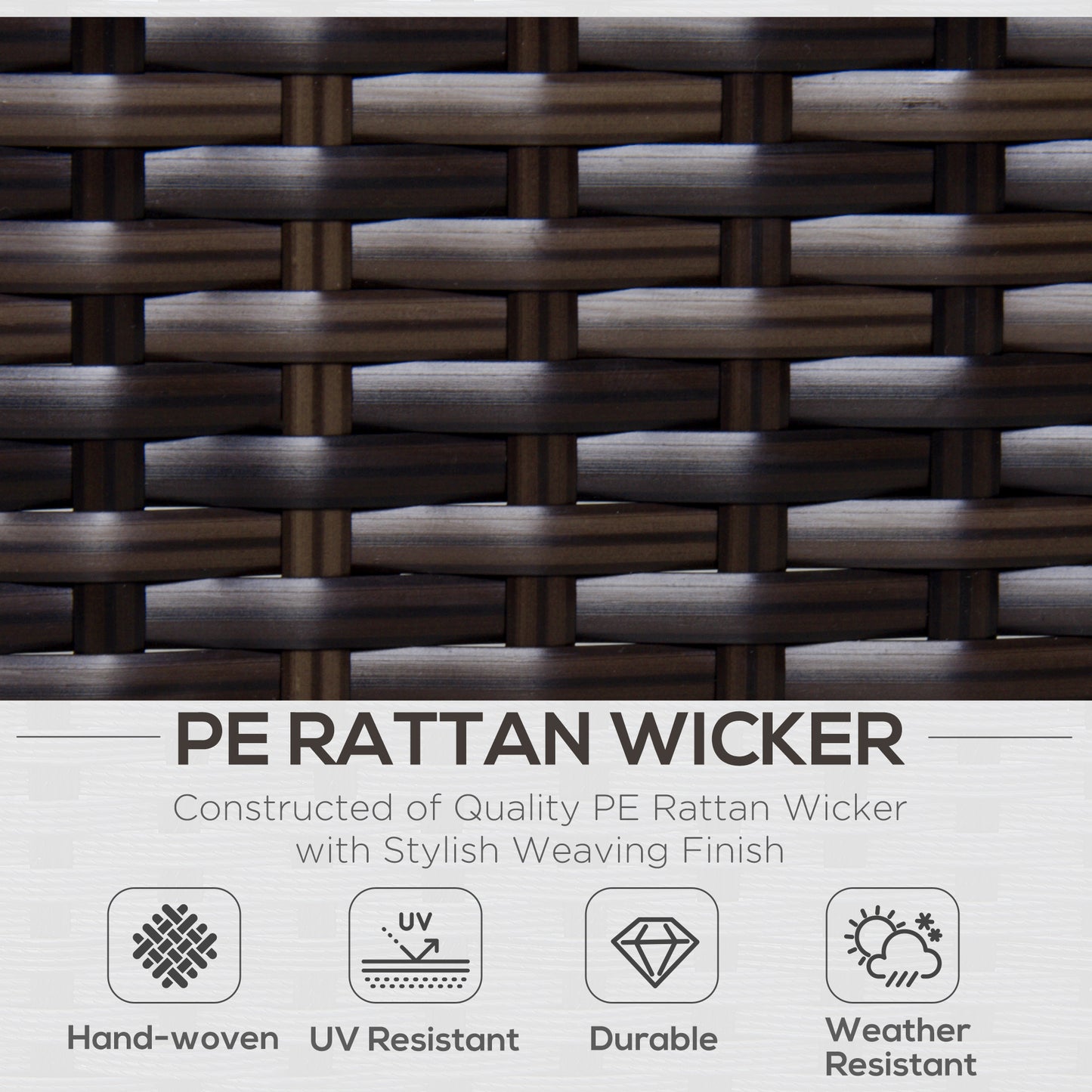 6-teiliges Terrassenmöbel-Set Outdoor-Gesprächsset Ganzjährig wetterbeständiges PE-Modulsofa-Set mit Hocker