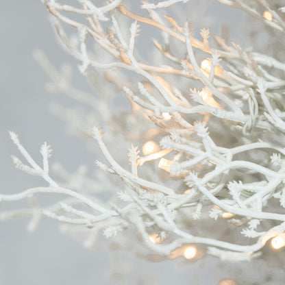 4FT Vorbeleuchteter Aspen-Fir-Künstlicher Weihnachtsbaum, Scharnierter Weihnachtsbaum mit 280 Schnee-bestäubten Astspitzen, 230 Warmweißen LED-Lichtern, Feiertags-Korallen-Weihnachtsbaum für Zuhause und Party