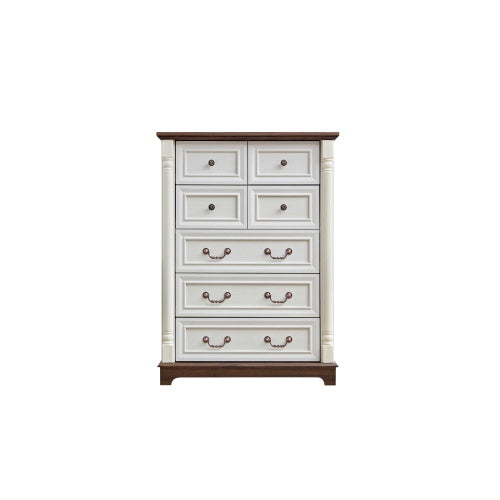 7 Drawer Dresser Chest For Bedroom With Wooden Base And Riser Trim, Wooden Rustic Rustic Chest Of Drawers, Storage Dresser For Bedroom, Living Room