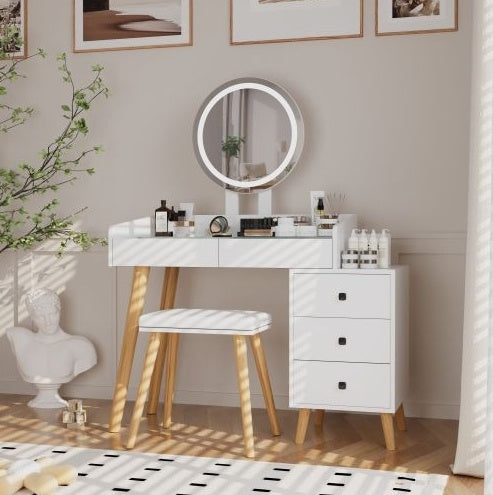 White Glass Vanity Table